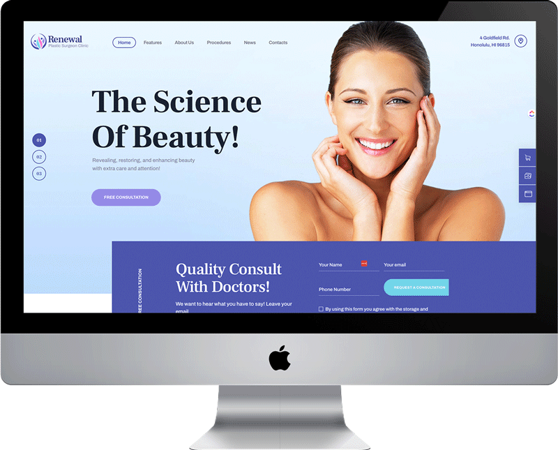 Plastic Surgeon Medical Website Design